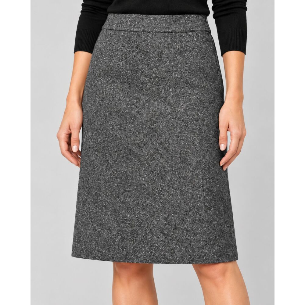 GAP Gray Wool Silk Blend Midi Skirt Women’s Size 1 Lined Career Minimalist